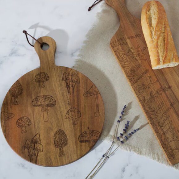 COMING SOON! Mushroom engraved cutting board in the Antique to Chic boutique! - Picture 1 of 2